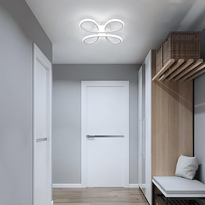 ADISUN Modern LED Ceiling Light, 6000K Semi Flush Mount Ceiling Light Fixture, Modern Unique Lights for Living Room Bedroom Corridor Aisle Hallway (L11.5*W11.5*H1.18)