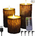 NICEME LED Flameless Candles Real Wax Battery Operated Candles Flickering Teardrop Wick Electric Decorative Pillar Candles with Remote Timer
