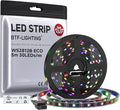 BTF-LIGHTING WS2812B ECO RGB LED Strip,UL Listed,Individually Addressable,16.4FT 30LED/m 150Pixel DC5V 5050SMD,Alloy Wire Flexible for DIY Chasing Color Project IP67(No Adapter or Controller)