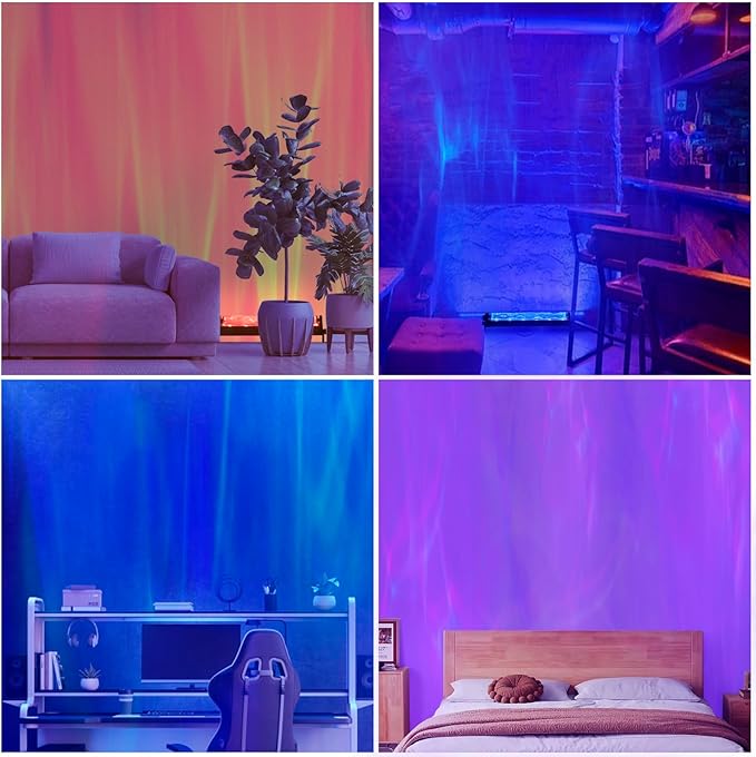 24W RGBW LED Dynamic Wave Wall Light - Flowing Water & Aurora Visual Effects, Color Changing Wall Washer Lamp with Remote,Ideal for Living Room, Bedroom and Home Bar Decor,17inch