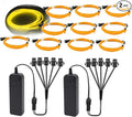 Ourbest 2Pack 5in1 Wearable led Wire Lights, el Wire Lights Battery Powered Party Cosplay Rope Lights 3Mode Stay/Slow/Fast Flash 6Ft(2 Battery Boxes Yellow)