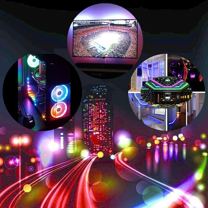 WS2812B LED Strip Lights 3.2ft 1M WS2812B 144LEDs Programmable Individual Addressable WS2811 Built-in 5050 RGB LED Strip IP67 Waterproof DC5V with Mini Controller