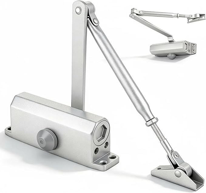 Heavy Duty Automatic Door Closer, Self Closing Hydraulic Door Closer, Soft Close No Slam, Anti Rust Aluminum, Easy DIY Install, Fits 88-143lb Doors 23-43in, for Home & Commercial Use