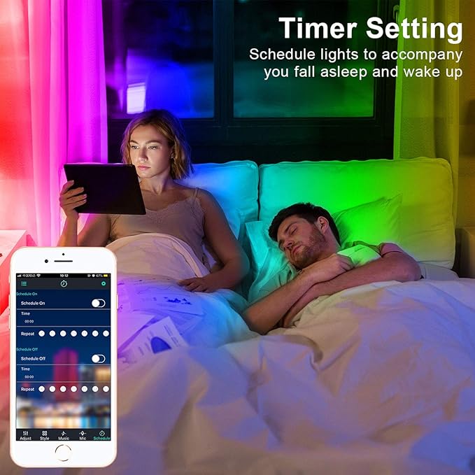 LED Strip Lights - 65.6FT Music Sync Color Changing with Remote, Bluetooth, 5050 LED Strip Lights for Bedroom, Home Party and Decoration