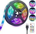 Rainbow Chasing USB LED Lights Strip 16.4ft, Dreamcolor USB Powered LED Light with 17-Key Remote Controller Waterproof RGB LED Flexible Light TV, Bedroom, Desk, Mirror, PC, Camping & Home Decor
