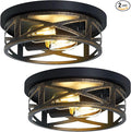 ZHU YAN Farmhouse Light Fixtures,2 Pack Flush Mount Ceiling Light,Light Fixtures Ceiling Mount for Hallway Kitchen Entryway Bedroom E26 Base