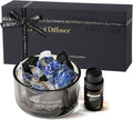 Crystal Stone Aroma Diffuser with Essential Oils for Home Bathroom Office, Home Decor & Fragrance 2 in 1, Chic Aromatherapy Gift Set (Bluebell Scent)