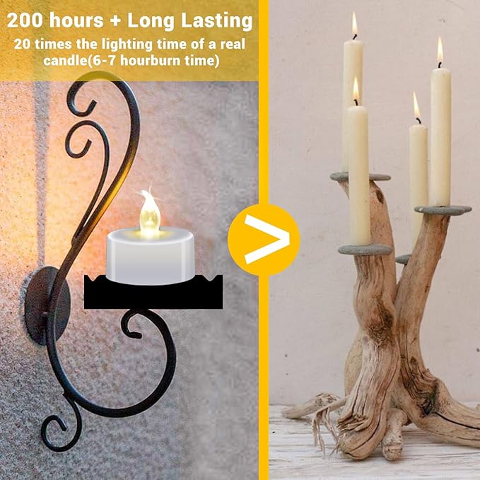 100 Pack LED Tea Lights Bulk, 200+ Hours Long Lasting Battery Operated Flameless Candles for Wedding Centerpieces, Proposal Decorations, Valentine's Day & Event Decor (Warm White)