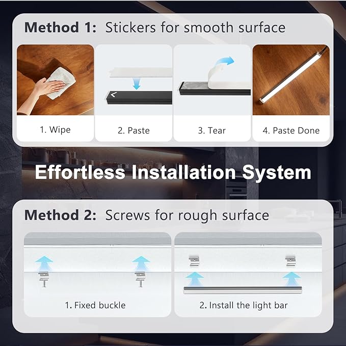 VST Under Cabinet Lighting 6 Pack, Smart LED Light Bars 2700K-6500K Dimmable, App & Voice Control for Google Home & Alexa, Remote & Hand Wave, Seamless Linkable 12V Plug-in for Kitchen, Closet, Shelf