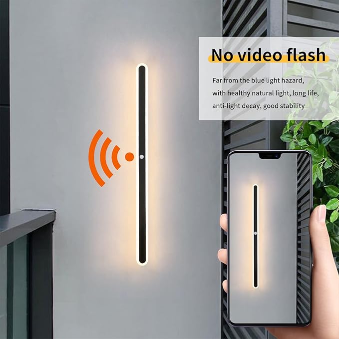 Modern LED Wall Sconce with Motion Sensor Interior Acrylic Black Wall Lamp Indoor Minimalist Long Wall Light Inside Lighting Fixtures for Living Room Bathroom Front Door Bedroom (150CM,Natural Light)