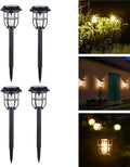 Solar Pathway Lights 4 Pack Motion Sensor, IP65 Waterproof, 120LM Warm White Tungsten Bulb for Garden Yard Lawn Decor