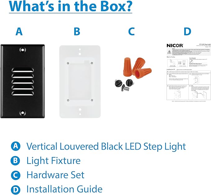NICOR Lighting STP2 Vertical Louvered Black LED Step Light (STP2L120VBK)