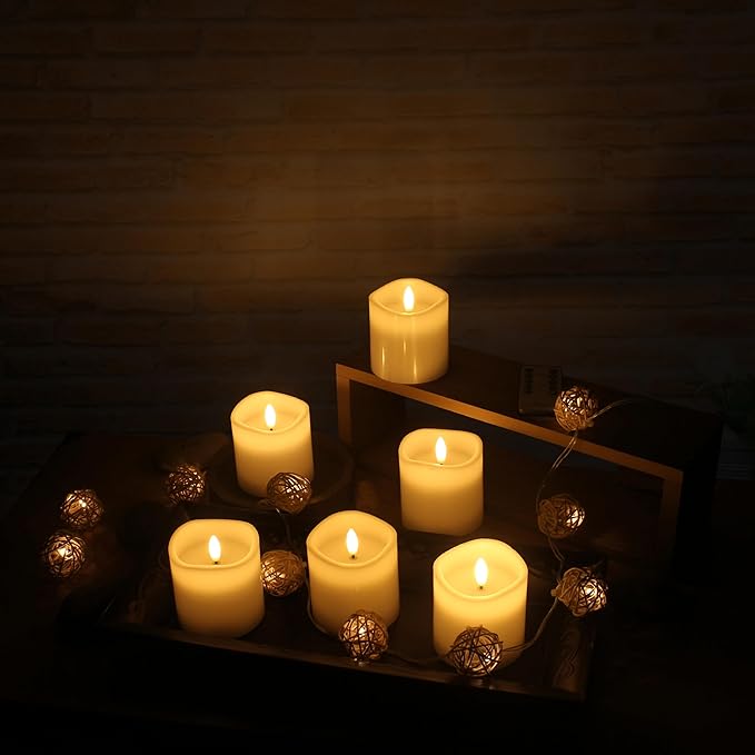 Stonebriar 3 Count White Real Wax 3x3 Flameless LED Pillar Candles with Remote and Timer