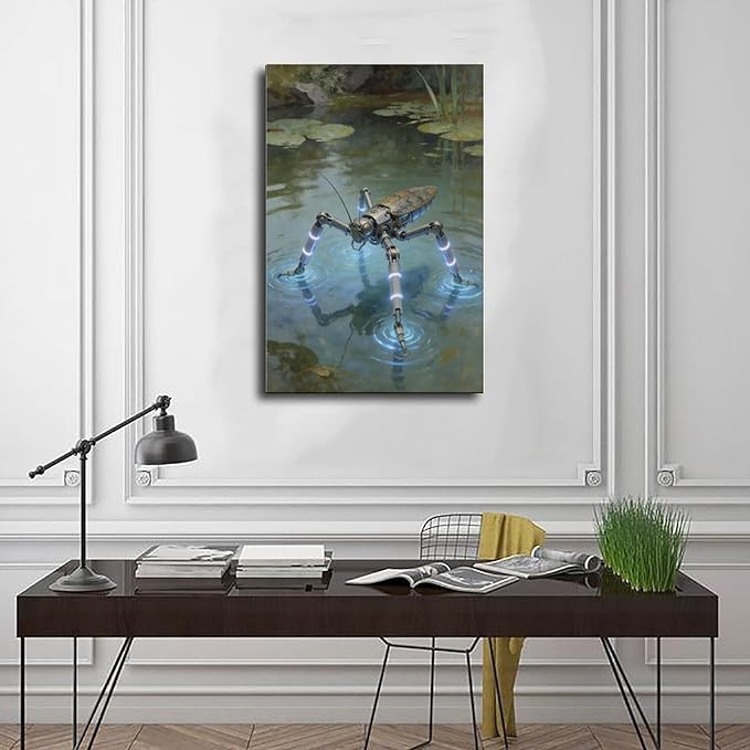 Framed Modern Sci Fi Wall Art for Living Room And Studio Futuristic Minimalist Decor 08x12inch(20x30cm)