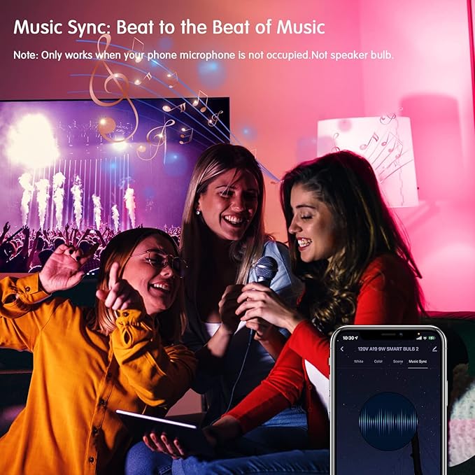 DAYBETTER WiFi Color Changing Smart Bulbs, Alexa & Google Home Compatible, Music Sync, A19/E26 9W 810LM Smart Home Lighting, 2 Pack