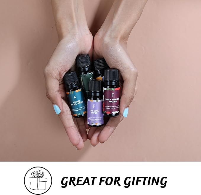 Folkulture Floral Essential Oils Set | 6 Fragrance Oils Set for Diffusers | Rose, Jasmine & Patchouli | You’re So Loved Aromatherapy Gift Set for Her | Relaxing Home Scents