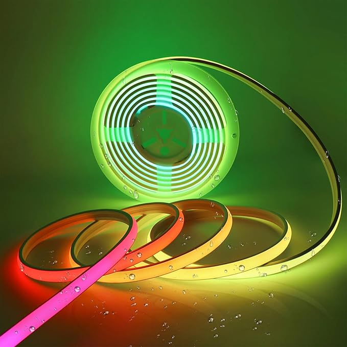 Addressable COB LED Strip, IP68 Waterproof 24V 16.4ft WS2811 RGB-IC Dream Rainbow Color White PCB LED Tape 720LEDs/m with Silicone Tube for Outdoor Decor Lighting (Without Controller and Power Supply)