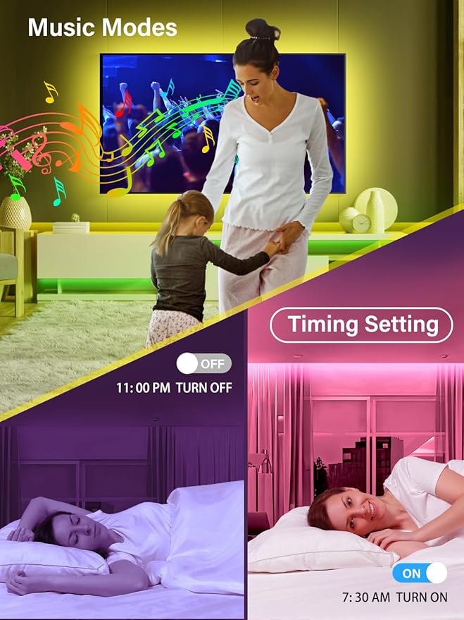 20FT Led Lights for TV, TV Backlight for 32-80 Inch, USB Led Light Strip with Remote, App Control, RGB Strip TV Lights Music Sync Color Changing, Led Lights for Room Gaming Accessories