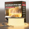 Shine Decor LED Strip Light Super Bright 32000LM, Plug&Play 120V Driverless Easy Wiring, Flicker Free Weatherproof for Outdoor Indoor, Min. 3.9” Cuttable Stickable, 2800K Warm White 131FT ETL Listed