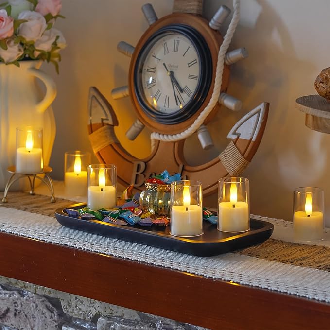 Rechargeable Acrylic Flameless Votive Candles with Timer & Remote Control, 1.7" x2.5" Flickering LED Warm Glow Tealight for Home, Wedding, Holiday Decor (Set of 9, White)