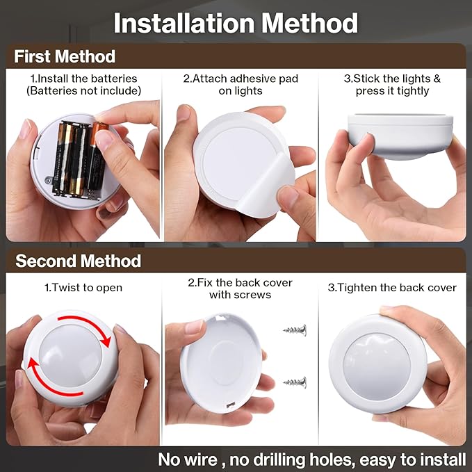 Cadrim Puck Lights - LED Color Changing, Dimmable Under Cabinet Lights with Wireless Remote Controls for Kitchen (1 Pack)