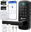 Smart Lock with WiFi Gateway, Keyless Entry Lock with Handle - Locks for Front Door with Keypad - Fingerprint Lock - App Control with Door Sensor - Auto Lock
