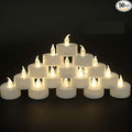 JUNPEI 50Pack Battery Tea Lights Candles- LED Tea Lights Realistic Bright Flickering Holiday Gift Operated Flameless LED Tea Light for Seasonal & Festival Celebration Warm White Lamp Battery Powered
