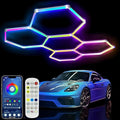 25Pack RGB 5 Hexagon LED Garage/Wall Lights, RGB 358 Kinds of Changes Dimmable Speed-Adjustable DIY Color-Changing Lights