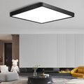 12Inch 24W Square LED Ceiling Light Fixtures Flush Mount, 6000K Cold White LED Ceiling Lamp, Surface Mount Modern Ceiling Lights, Black Slim Flat Panel Lighting for Bedroom, Kitchen, Bathroom Etc