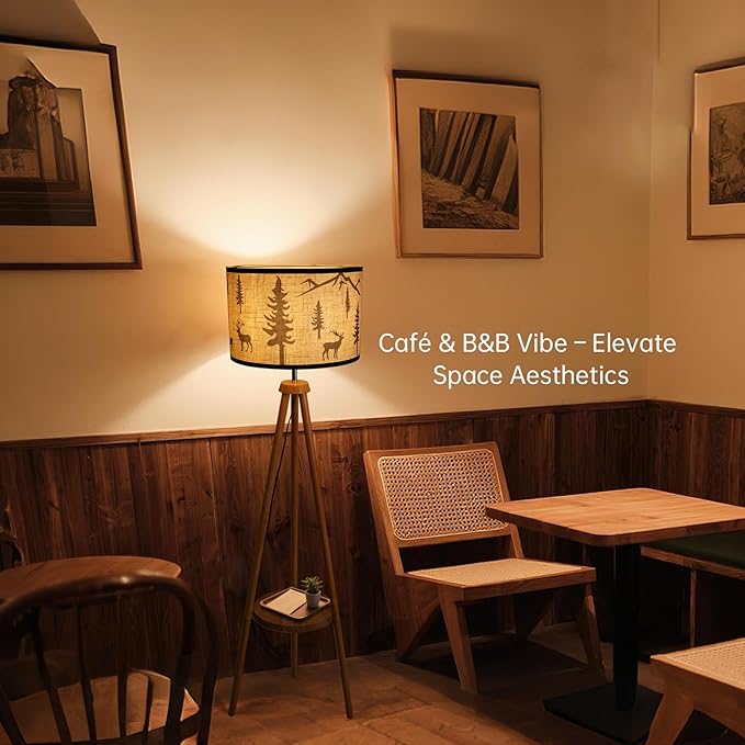 Tripod Floor Lamps for Living Room Tall Standing Lamp Modern Floor Lamp with Fabric Shades,Dimmable Floor Lamp Industrial Reading Light for Living Room,Bedroom,Office