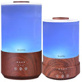 BlueHills Premium Set of Two Large 2500 ML and 4000 ML Tall XL Essential Oil Diffusers Humidifier Combo for Large Room Home with Décor LED Lights Great Gift – Value Pack of Dark Wood Grain.