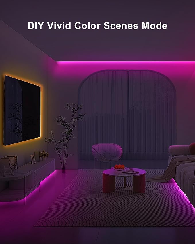 4.92ft Bluetooth RGB COB Led Strip Lights with Remote, Dimmable Smart App Led COB Light Strip, Color Changing Music Sync, Indoor RGB Led Lights for Bedroom, Home Decor, Party