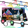 Permanent Outdoor Lights 50Ft 30LEDs, Smart RGB-IC Year Round Eave Deck Fence Outside Lights with Remote & App Control, Multicolor & White Individual DIY LED Christmas Holiday Decor