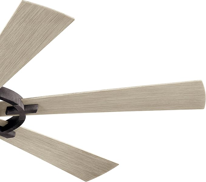 Kichler 52 Inch Gentry Lite LED Ceiling Fan and Etched Cased Opal Glass in Weathered Zinc with Weathered White Walnut Blades