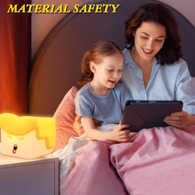 Fun Night Light, Hilarious Silicone Squishy Lighted Tap Light, 3 Levels Dimmable/Timer Night Light, USB Rechargeable Bedside Touch Lamp, Room College Dorm Décor