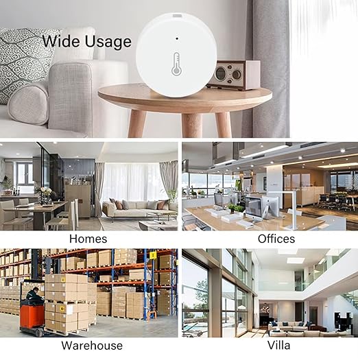Haozee Zigbee Temperature and Humidity Sensor, Pack of 3, ZigBee Hub Required, for Remote Monitoring and Home Automation, Compatible with Home Assistant Zigbee2mqtt