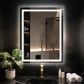 36x28 Bathroom Mirror with Light, Anti-Fog Wall Mount Vanity Mirror Dimmable & 3 Color Temperatures, Smart Memory Large Mirrors for Over Sink, UL Listed, Plug in or Hardwire Installation