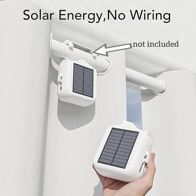 Tangxi Automatic Curtain Opener, Solar Powered Electric Curtain Opener Robot, Voice Control & APP Timed & Remote Control Smart Assistant for Roman U T Rails