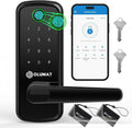 Smart Door Lock, OLUMAT Keyless Entry Door Lock Fingerprint Door Lock with Keypad Digital Lock with Handle for Home, Rental, Garage, Office and Hotel