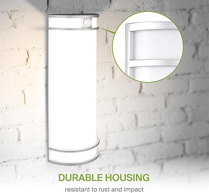 ASD 18 Inch Motion Sensor LED Outdoor Sconce Lights - 20W 3000K 4000K 5000K Nickel Exterior Lighting Fixtures, Dimmable Exterior Lights for House, Modern Patio Wall Light Fixture ETL