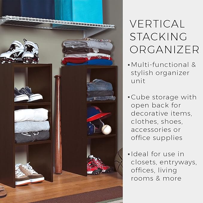 ClosetMaid #8956 Stackable 31in. Vertical Organizer, Espresso