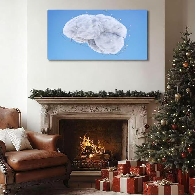 Wibinuki Wall Art Wall Decor Wall Paintings Cloud Computing And Artificial Intelligence for Living Room Bedroom Bathroom Home Decor Can Be Hung Directly 20"x 40"