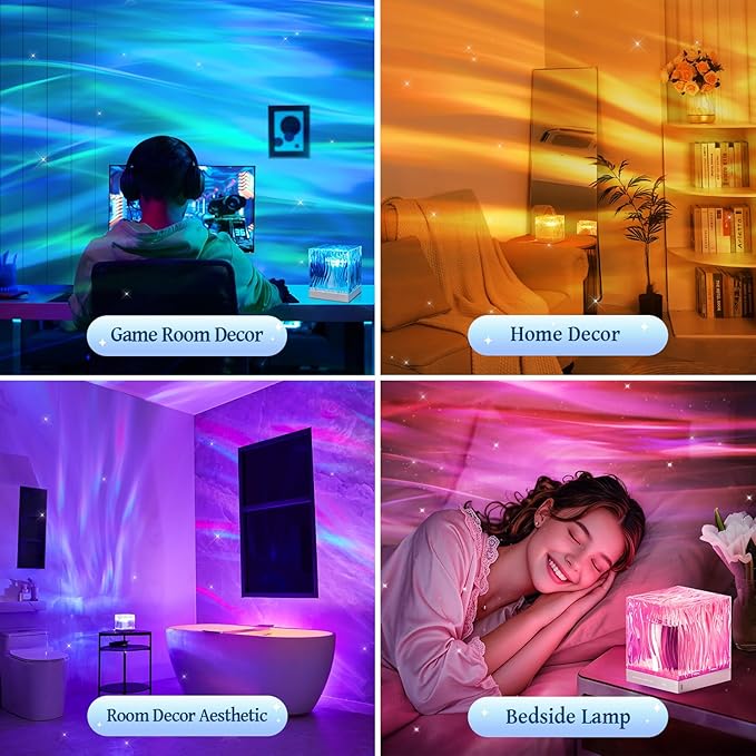 Northern Lights Projector Aurora Light Projector, 18-Color Sunset Lamp Cool Stuff for Teen Girls Game Room Decor for Teen Girls, Mood Lighting Galaxy Projector for Bedroom Decorations, Boy Girl Gifts