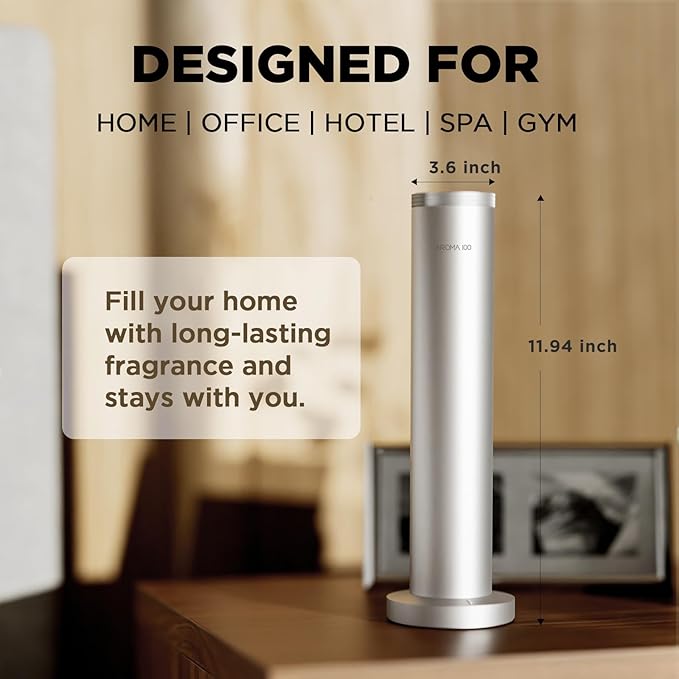 Hotel Scent Diffuser Machine -Remote Control -Cordless Rechargeable Diffuser for Whole House- Scent Air Machine for Home -Super Quite Waterless Essential Oil Diffuser for Large Room, Studio Office
