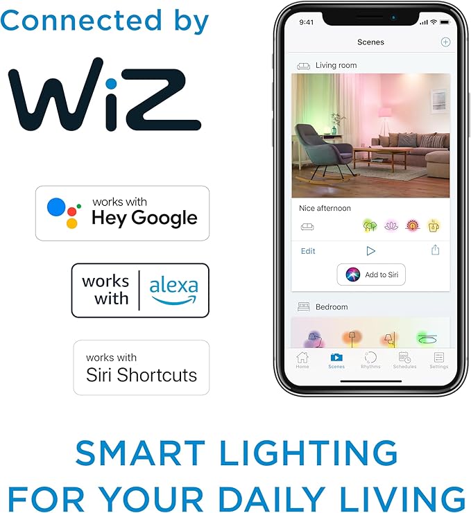 Philips Smart 40W B12 Tunable White Smart Candle-shape 4-Pack, E12, Dimmable, Indoor, Connect to Wi-Fi, Control Voice or App - Powered by WiZ Connected