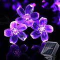 ITICdecor Outdoor Solar Flower String Lights Waterproof 50 LED Fairy Light Decorations for Christmas Tree Garden Patio Fence Yard Spring (Purple)
