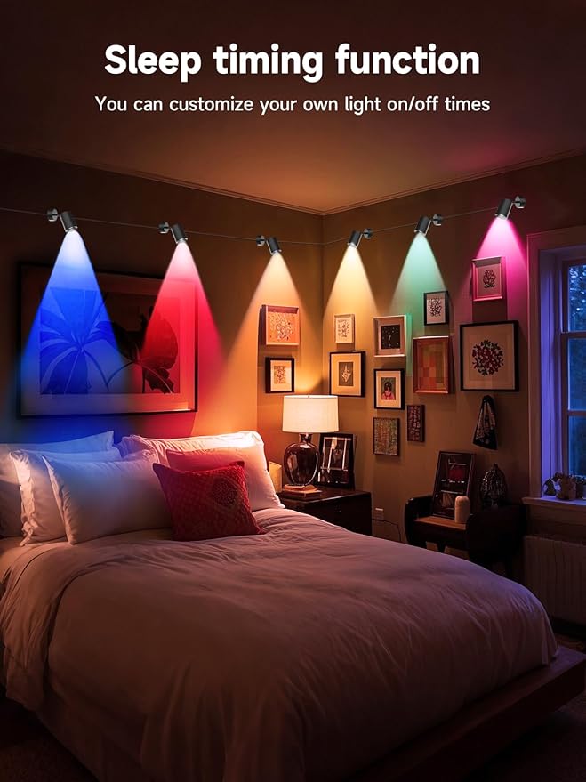 RGB Color Changing Spotlights - 16 Million Colors, LED Spotlight lamp with App & Remote Control, Dimmable LED Downlights Mood Lighting for Home Living Room Bedroom Decor