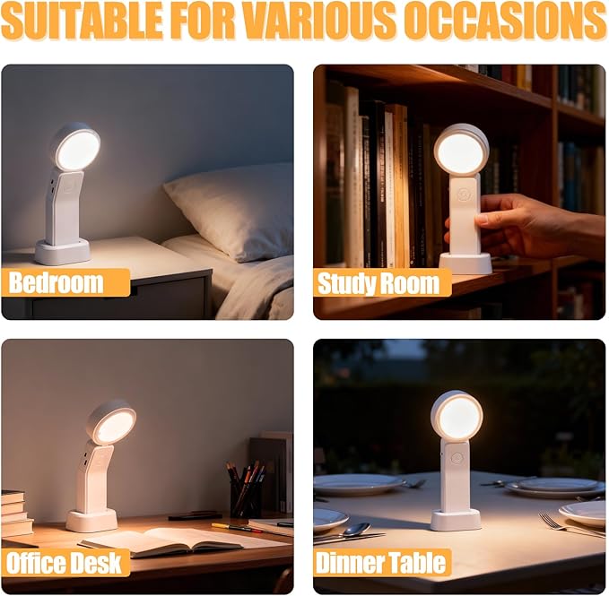 oneleaf EU AAA Grade Eye-Caring Desk Lamp, Stand 2-in-1 Dimmable LED Light (Oval) (Round)