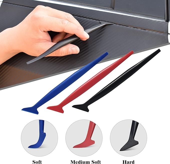 Zanch Car Wrapping Flexible Micro Squeegee/Curves Slot Tint Tool,Complete Tools for Automotive Vinyl Wrap Film Installation - Specialized 13pcs Vinyl Wrap Squeegee Set