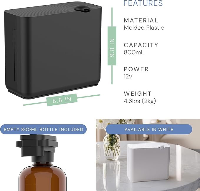 Air Esscentials The Radiant Smart Scent Air Machine – Large, Waterless Nebulizing Oil Diffuser for Whole Home & Commercial Use, Bluetooth/App Control, Covers 4,000 sq. ft., Black